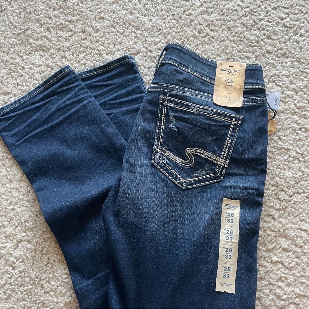 Silver Straight Jeans - Picture 6 of 7